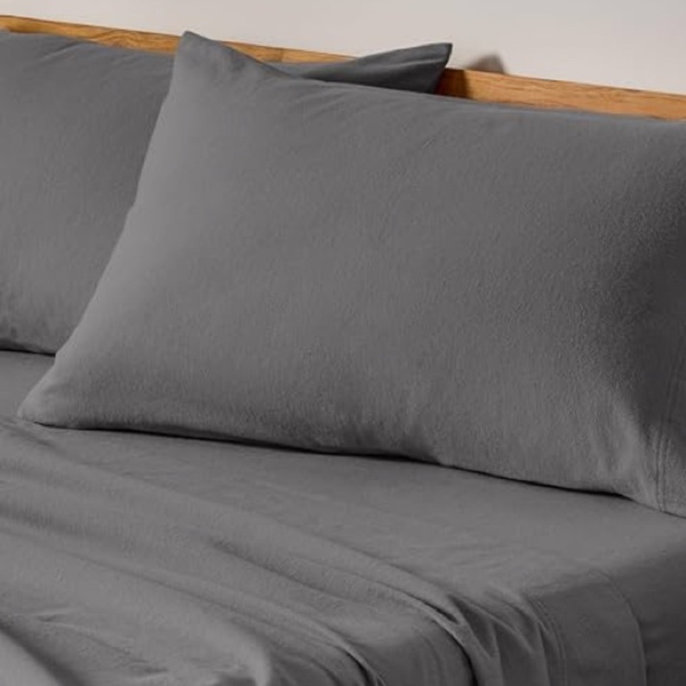 Cozy Grey Flannel Pillowcase